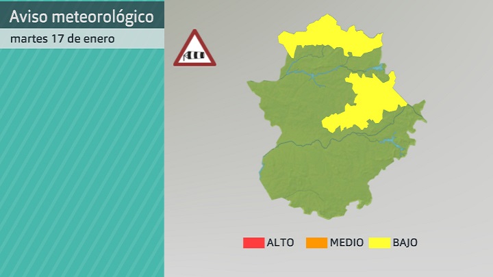 Aviso meteorológico (Aemet) por viento para hoy martes 17 de enero 