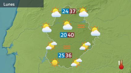Mapa de previsión del lunes 9 de junio