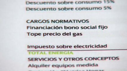 Imagen de una factura de la luz de este mes de agosto