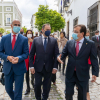 El ministro de Transportes, Movilidad y Agenda Urbana, José Luis Ábalos; y el presidente de la Junta de Extremadura, Guillermo Fernández Vara, entre otras autoridades, asisten al acto inaugural del edificio que albergará la biblioteca municipal de Zafra
